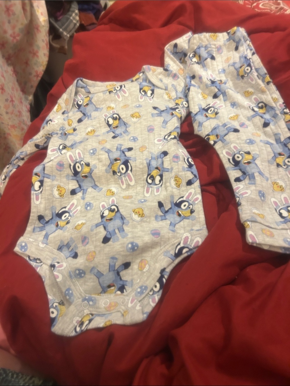 NWT Sz 12 mths bluey Easter bodysuit w/pants